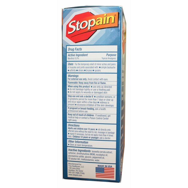 Stopain Extra Strength Pain Relief Roll-On, 3 FL OZ