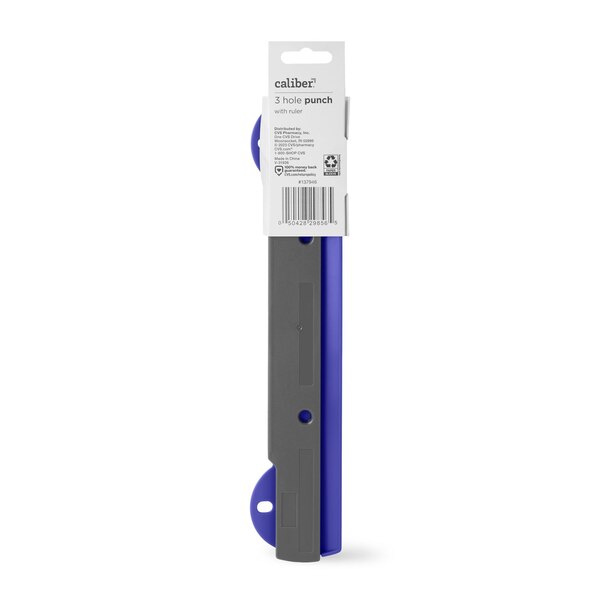 Caliber Standard 3 Hole Punch, Assorted Colors