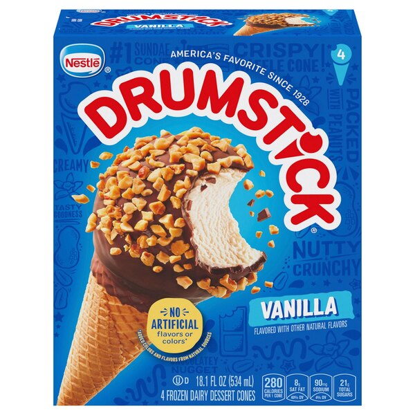 Drumstick Original Vanilla Sundae Cones, 4 Count