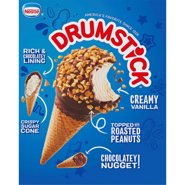 Drumstick Original Vanilla Sundae Cones, 4 Count