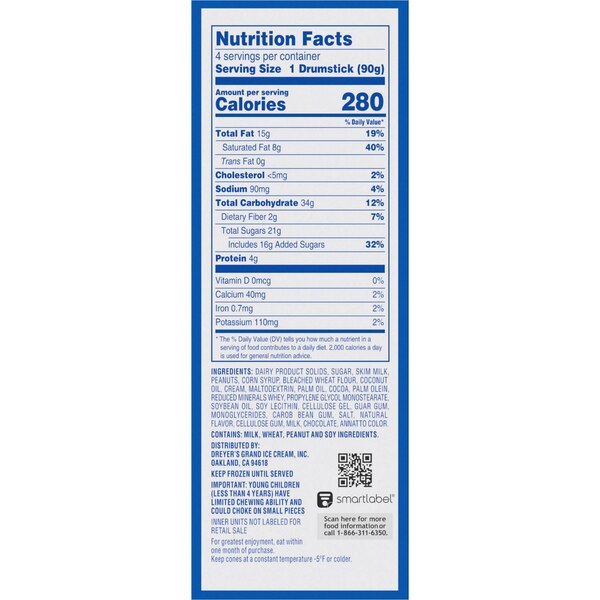 Drumstick Original Vanilla Sundae Cones, 4 Count