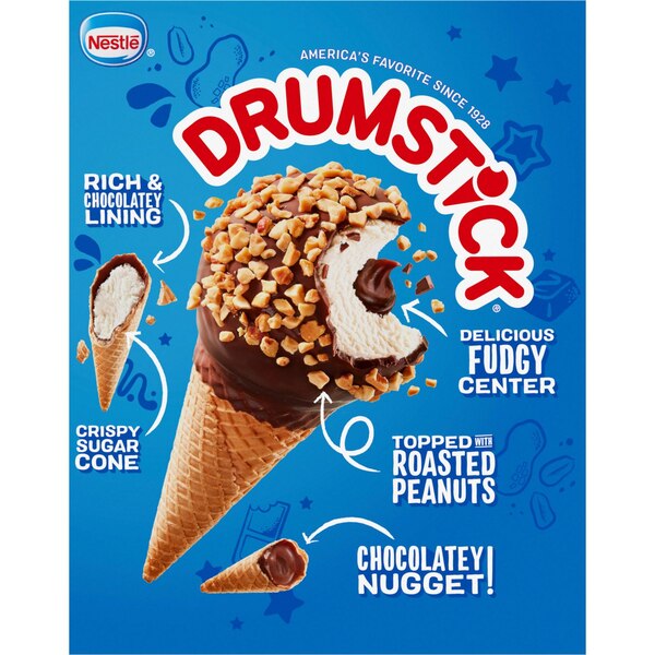 Drumstick Vanilla Fudge Sundae Cone, 4 Count