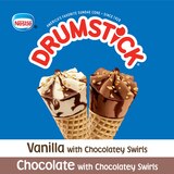Drumstick Lil' Drums Vanilla and Chocolate with Chocolatey Swirls Sundae Cones, 12 Count, thumbnail image