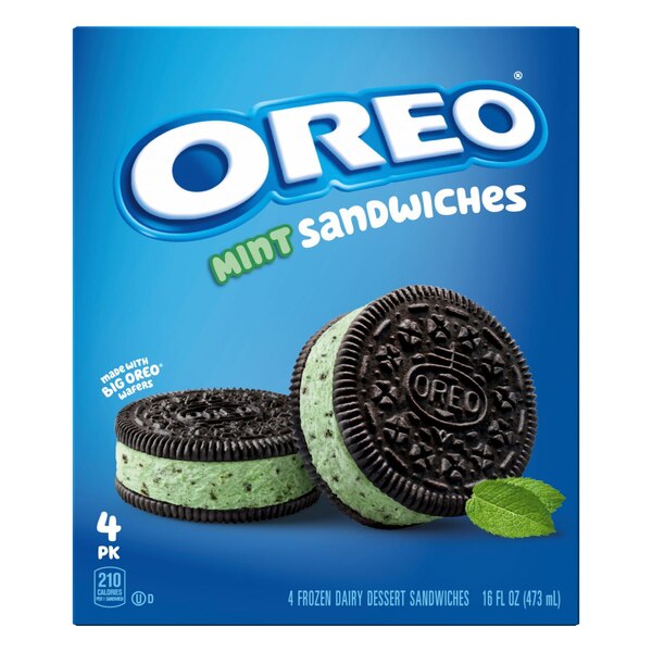 Oreo, Mint Sandwiches, 4 ct, 4 oz