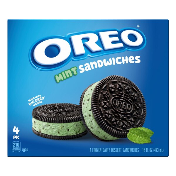 Oreo, Mint Sandwiches, 4 ct, 4 oz