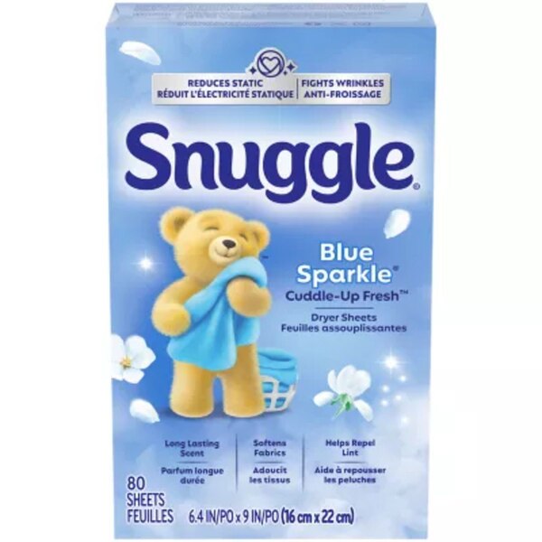 Snuggle Fabric Softener Dryer Sheets, Blue Sparkle, 80 ct