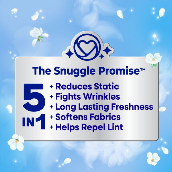 Snuggle Fabric Softener Dryer Sheets, Blue Sparkle, 80 ct