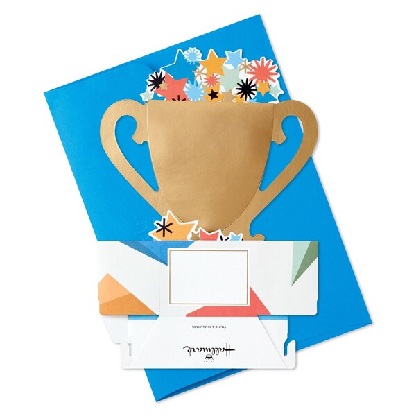 Hallmark Paper Wonder Displayable Pop Up Fathers Day Card, Birthday Card (World's Best Dad Trophy) S3