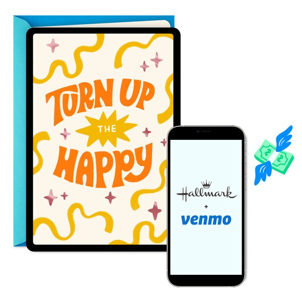Hallmark and Venmo All-Occasion Card (Turn Up the Happy) for Birthdays, Graduations, Holidays #18