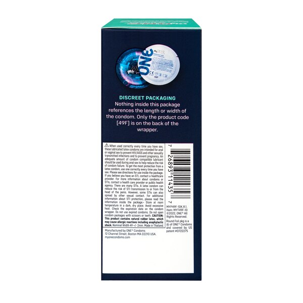 MyONE Custom Fit, SNUG Condoms FitCode 49F, 10 CT
