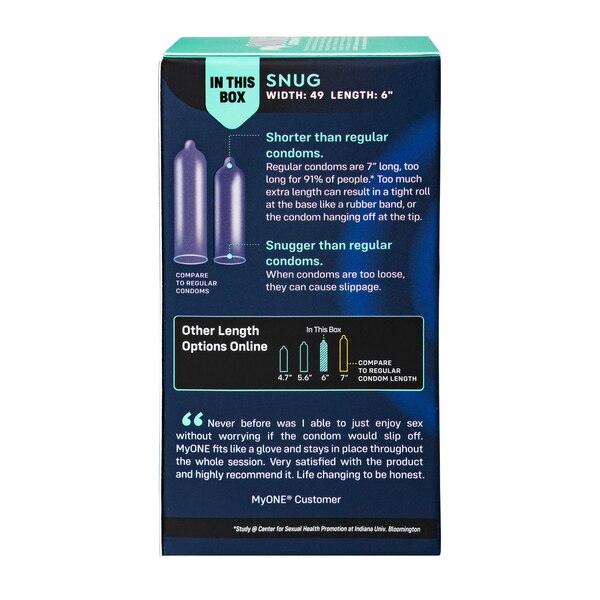 MyONE Custom Fit, SNUG Condoms FitCode 49F, 10 CT