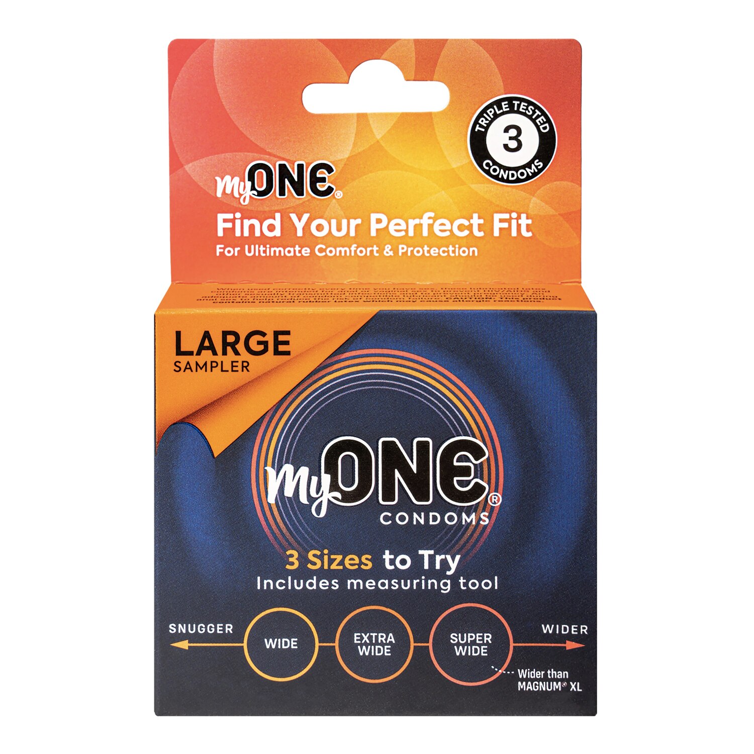 MyONE Custom Fit, Large Condom Sampler, 3 CT