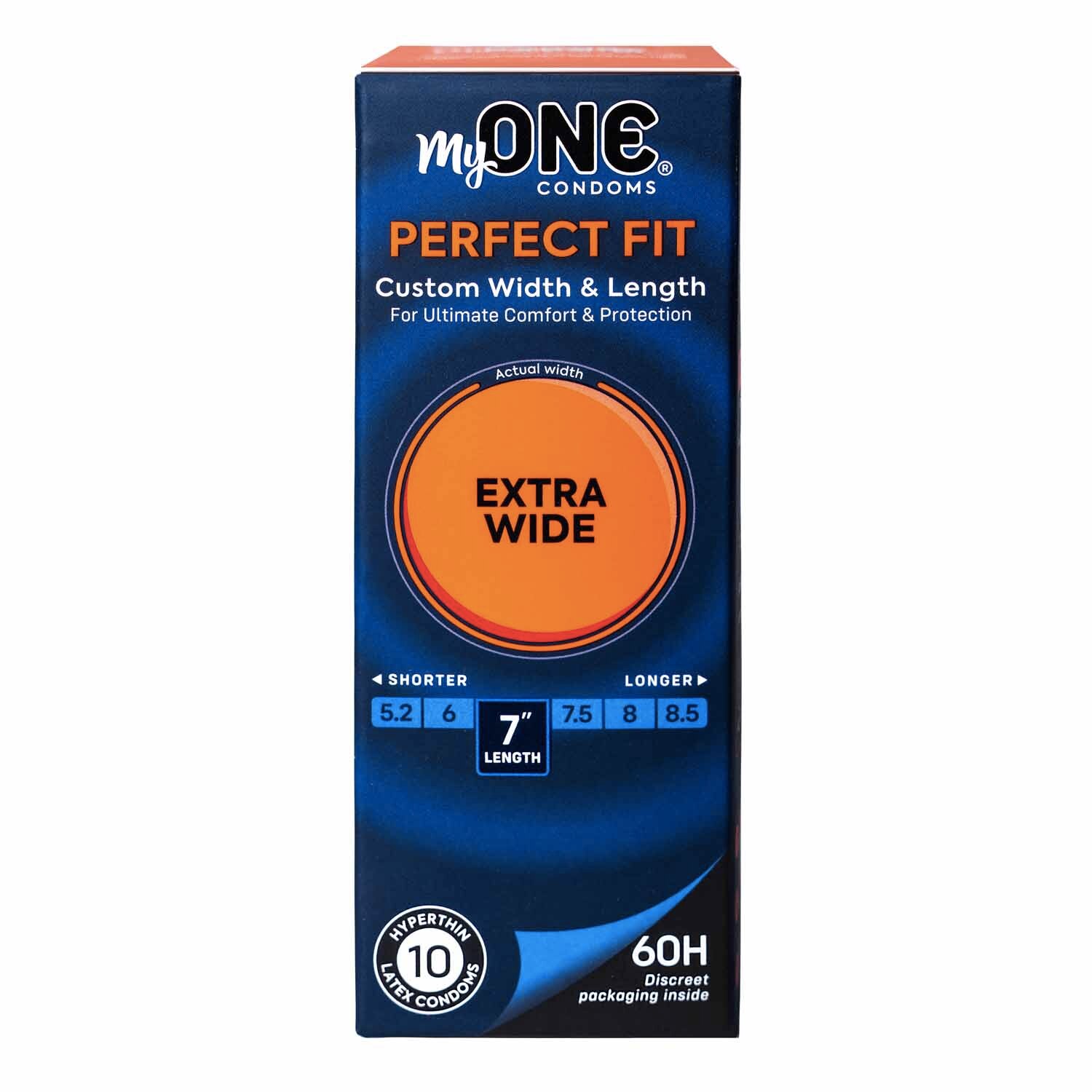 MyONE Custom Fit, EXTRA WIDE Condoms FitCode 60H, 10 CT