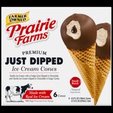 Prairie Farms, Premium Just Dipped Ice Cream Cones, Fudge, 6 ct, 4.6 oz, thumbnail image