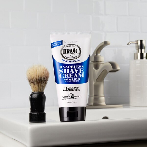 Magic Razorless Cream Shave, Light Fresh Scent, 6 OZ