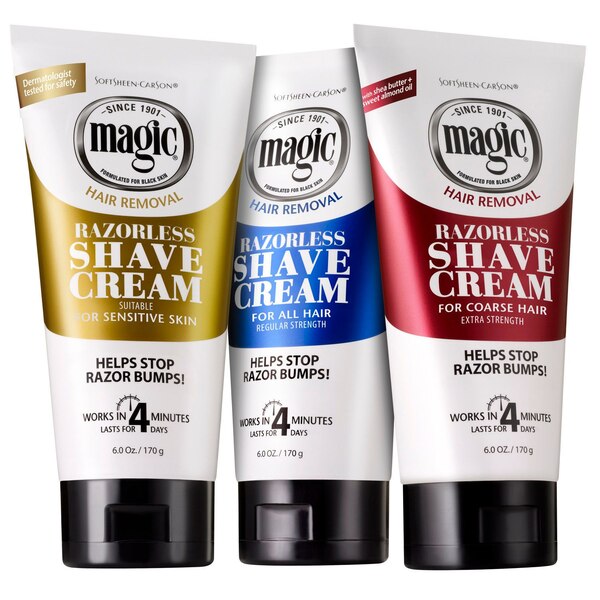 Magic Razorless Cream Shave, Light Fresh Scent, 6 OZ