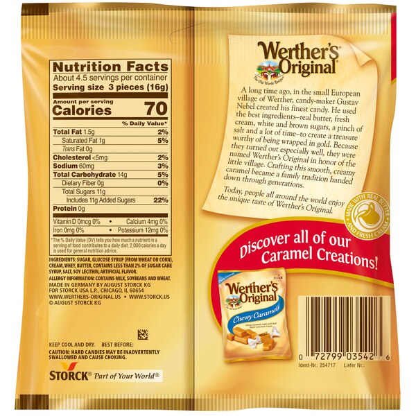 Werther's Original Caramel Hard Candies, 2.65 oz