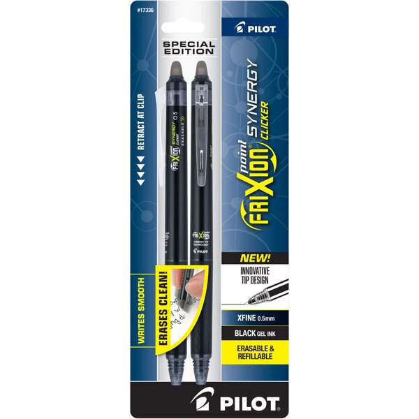 Pilot FriXion Synergy Clicker, Black Ink, 2 ct