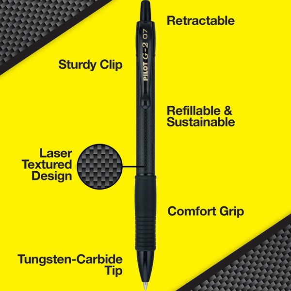 G2 Edge Gel Ink Pen, Black Ink, 5 ct