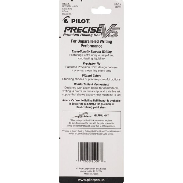 Pilot Rolling Ball Pens Extra Fine Black