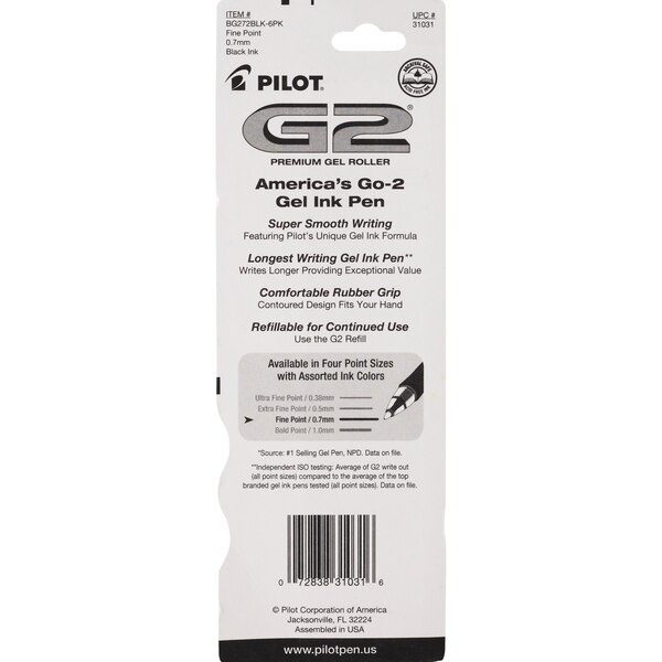 Pilot Retractable Gel Ink Rolling Ball Pen Black