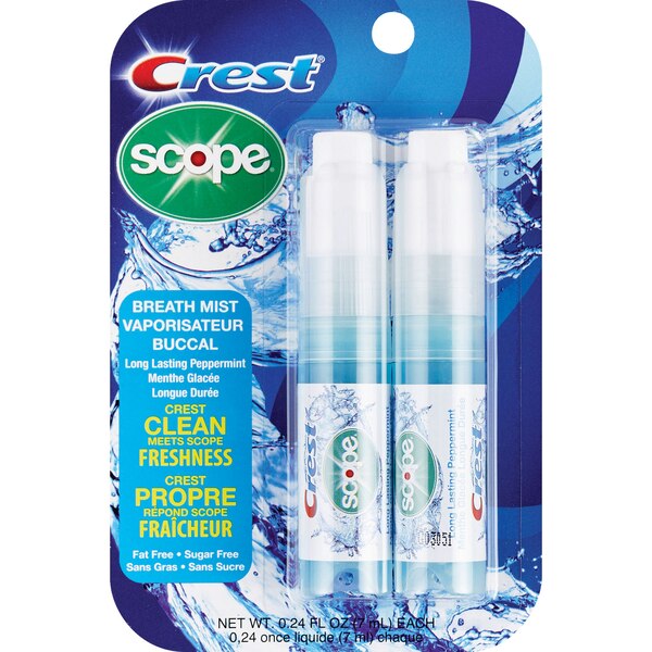 Crest Scope Long Lasting Breath Mist, Peppermint, .24 OZ