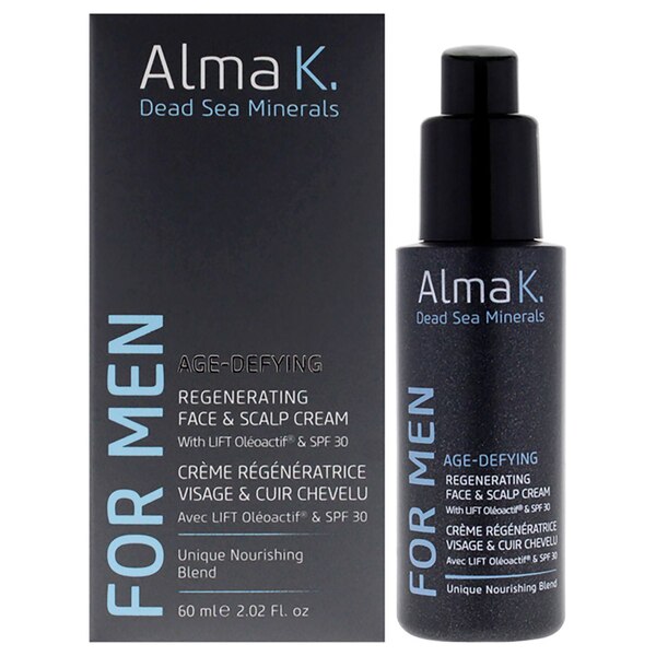 Alma K Age Defying Regenerating Face and Scalp Cream for Men, 2 OZ