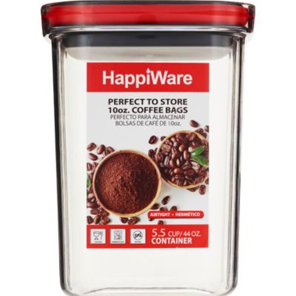 HappiWare Glass Food Storage Container, 5.5 Cup
