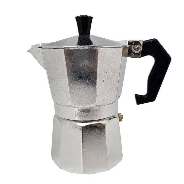 KLOC 6-Cup Stove-Top Espresso Coffee Maker, Aluminum, Silver