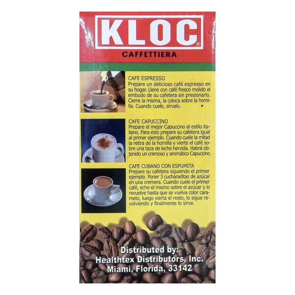 KLOC 1-Cup Stovetop Espresso Coffee Maker, Aluminum, Silver