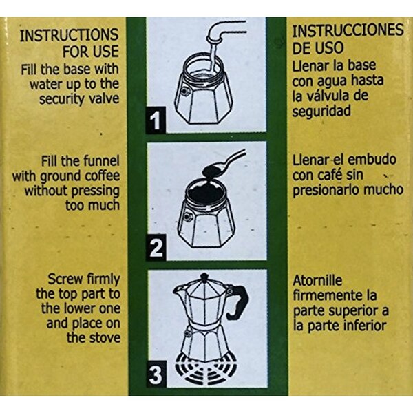 KLOC 1-Cup Stovetop Espresso Coffee Maker, Aluminum, Silver