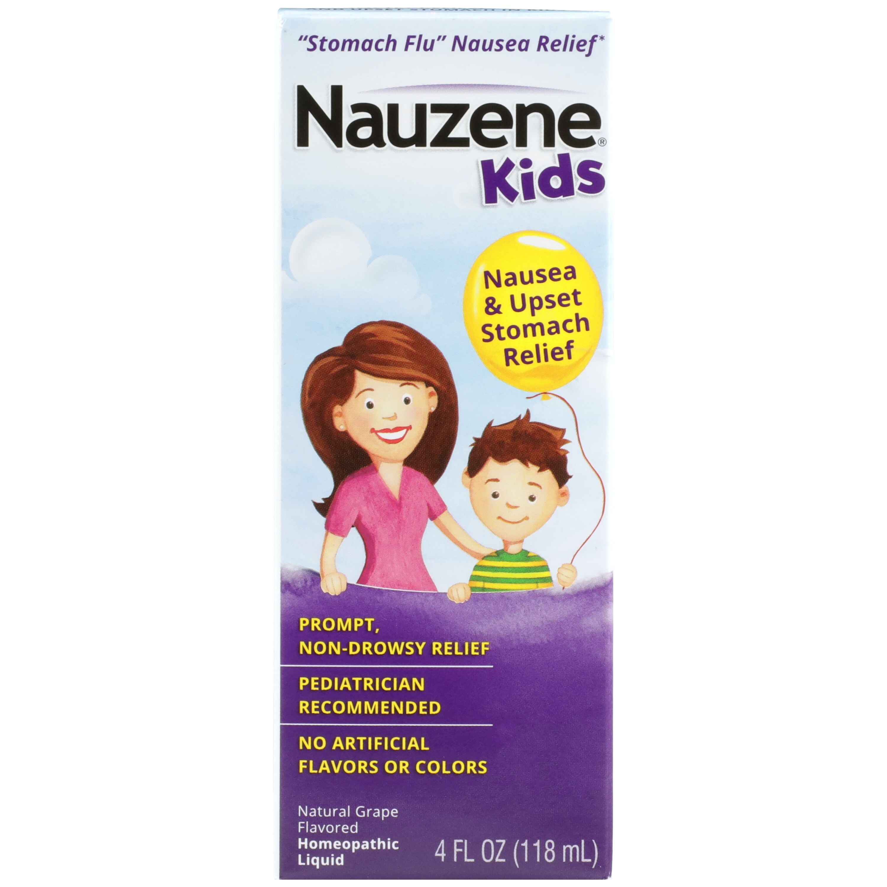 Nauzene Kids Upset Stomach And Nausea Relief Liquid Grape 4 OZ Nauzene Kids Upset Stomach And Nausea Relief Liquid Grape 4 OZ