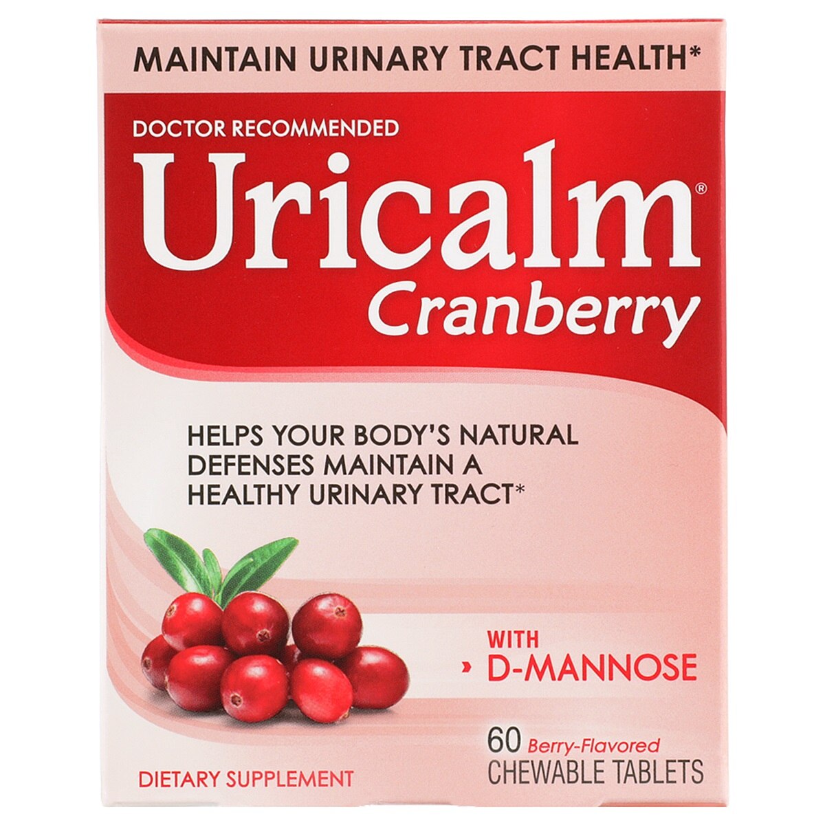 Uricalm Cranberry Daily Dietary Supplement Chewable Tablets, 60 CT