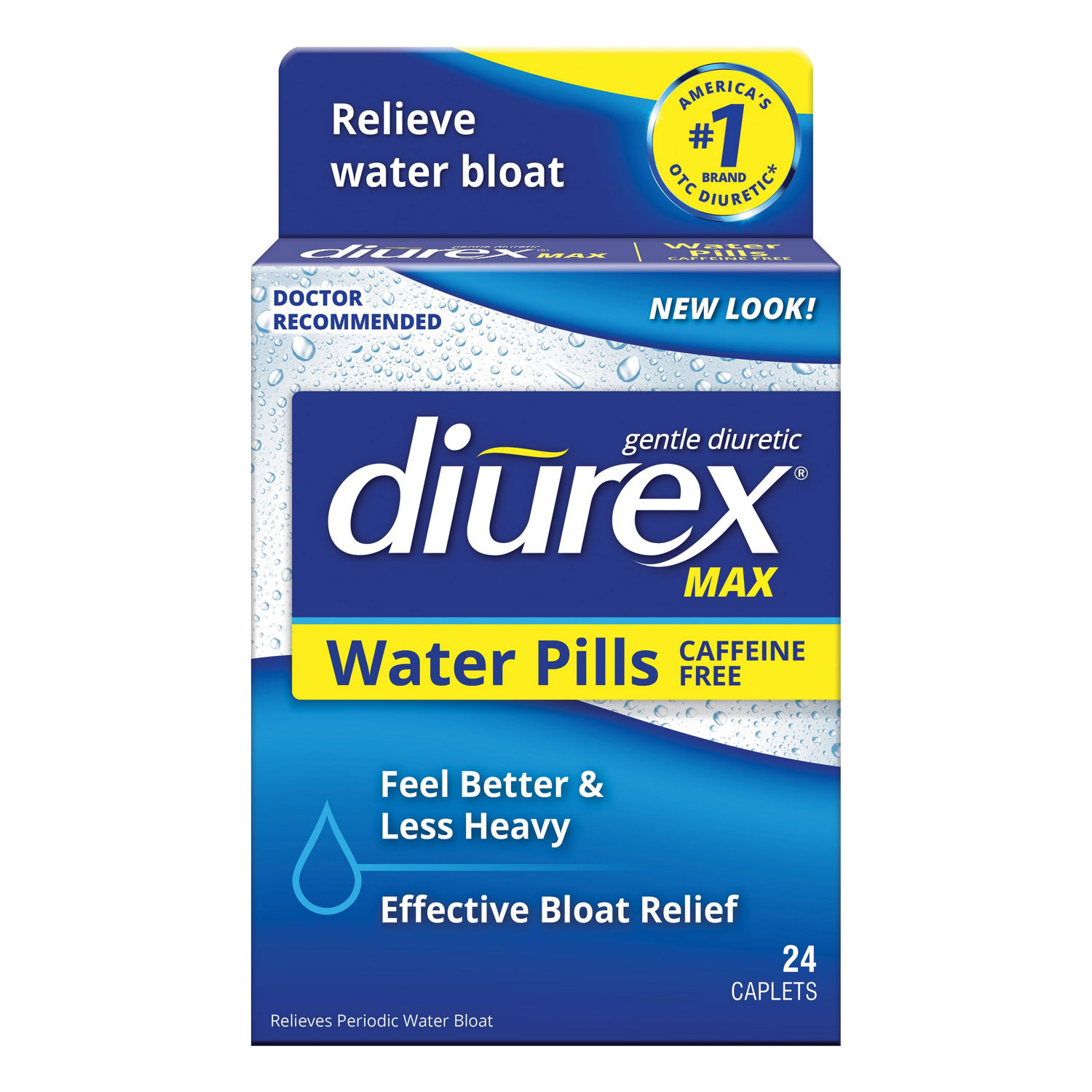 Diurex Max Water Caplets - Cápsulas sin cafeína