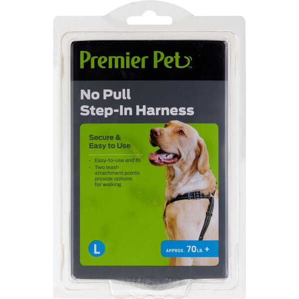 Premier Pet No Pull Step-In Harness, Black, Medium