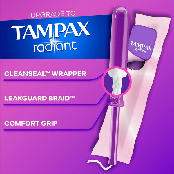 Tampax Cardboard Tampons, Anti-Slip Grip, LeakGuard Skirt, Unscented, Super Plus