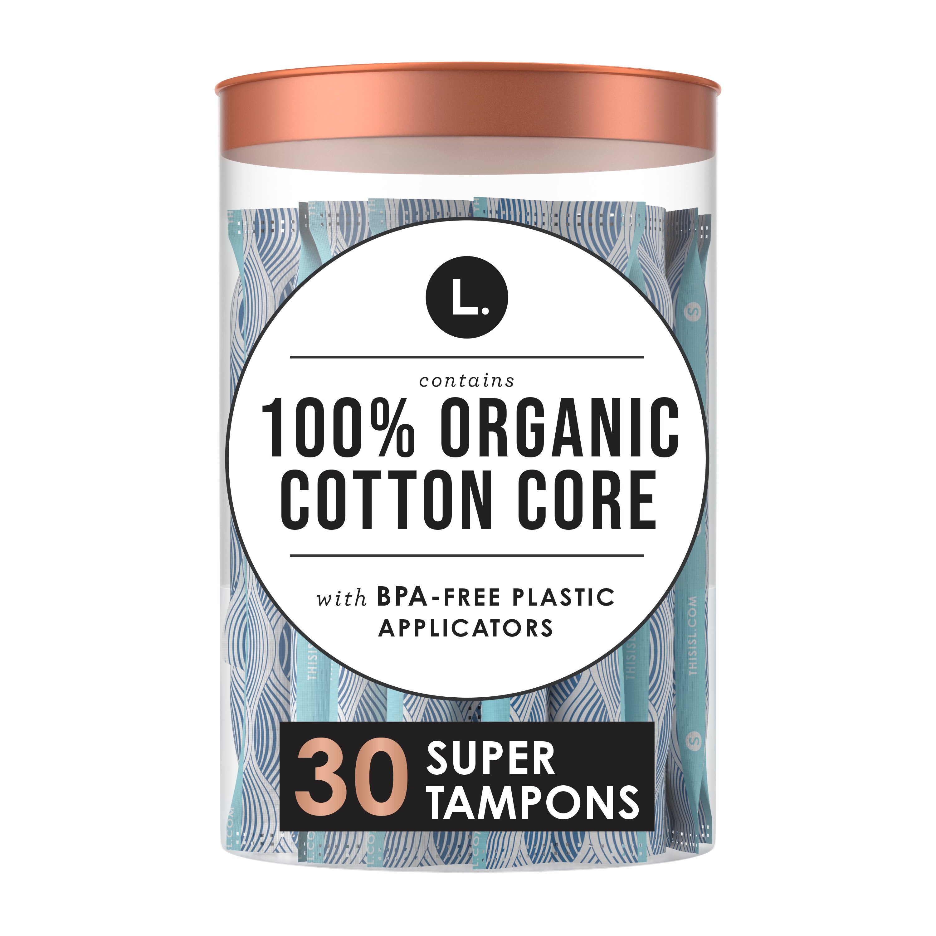 L. Organic Cotton Tampons, Super, 30 CT