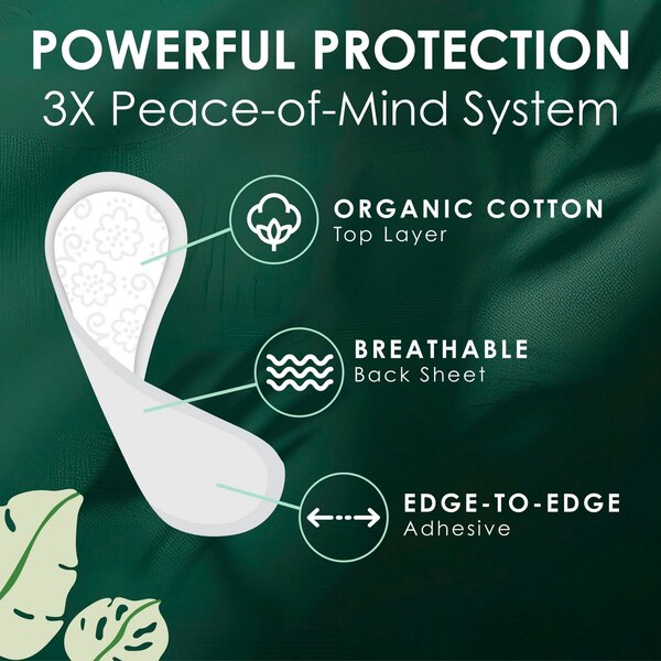L. Organic Ultra Thin Panty Liners, Extra Long, 80 CT