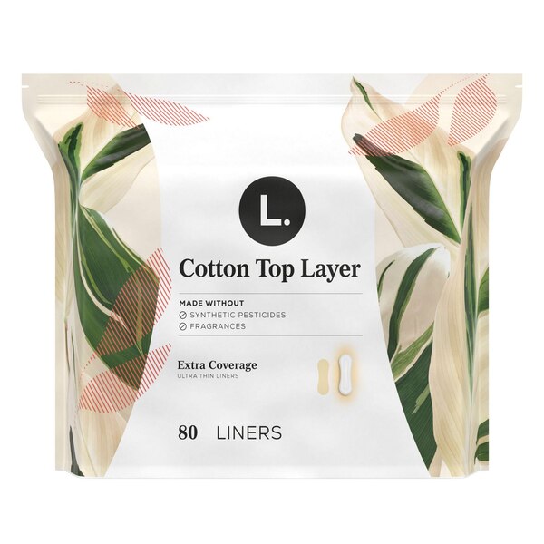 L. Organic Ultra Thin Panty Liners, Extra Long, 80 CT