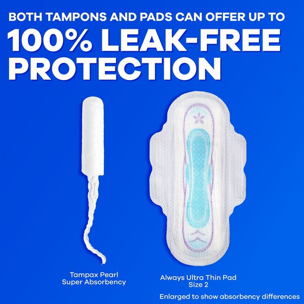 Tampones Tampax Pearl con LeakGuard Braid, sin fragancia, Light/Regular/Super
