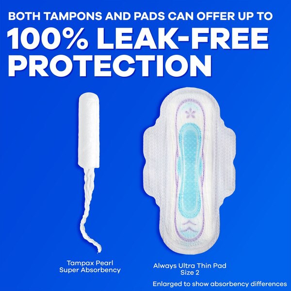 Tampax Pearl Tampons with LeakGuard Braid, Unscented, Regular