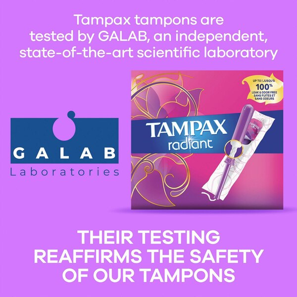 Tampax Radiant Plastic Tampons, Unscented, Super