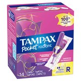 Tampax Pocket Radiant Compact Tampons, Unscented, Regular, thumbnail image