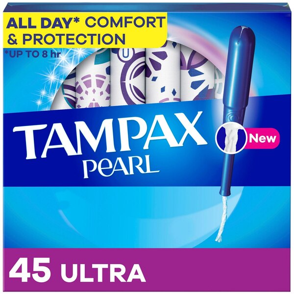 Tampax Pearl Tampons with LeakGuard Braid, Unscented, Ultra