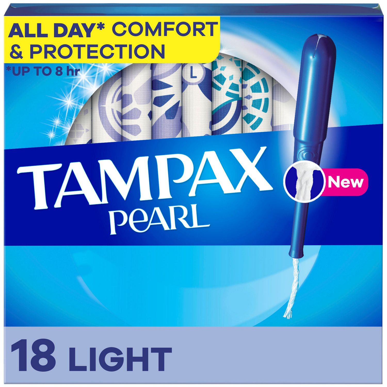 Tampax Pearl Tampons with LeakGuard Braid, Unscented, Light