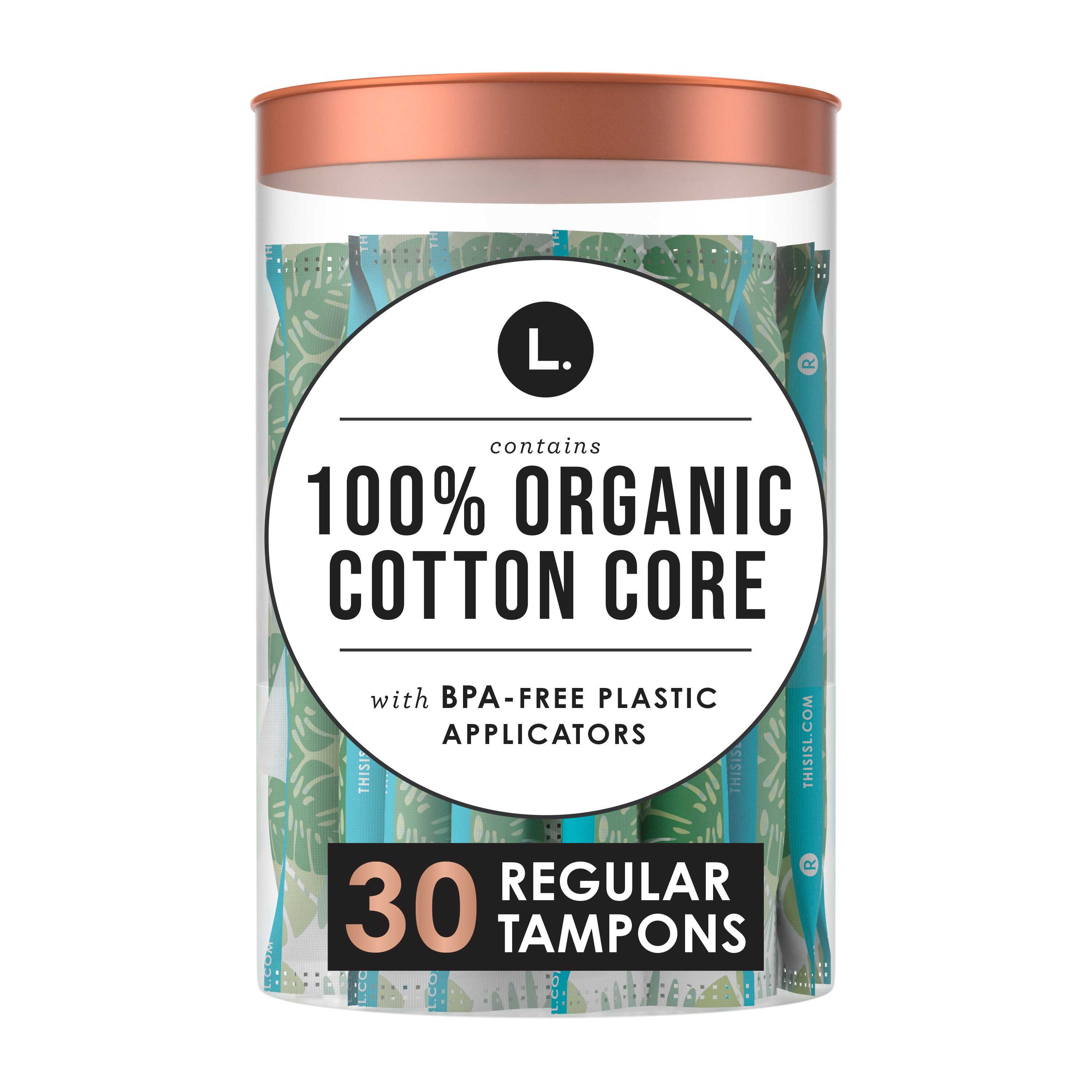 L. Organic Cotton Tampons, Regular, 30 CT
