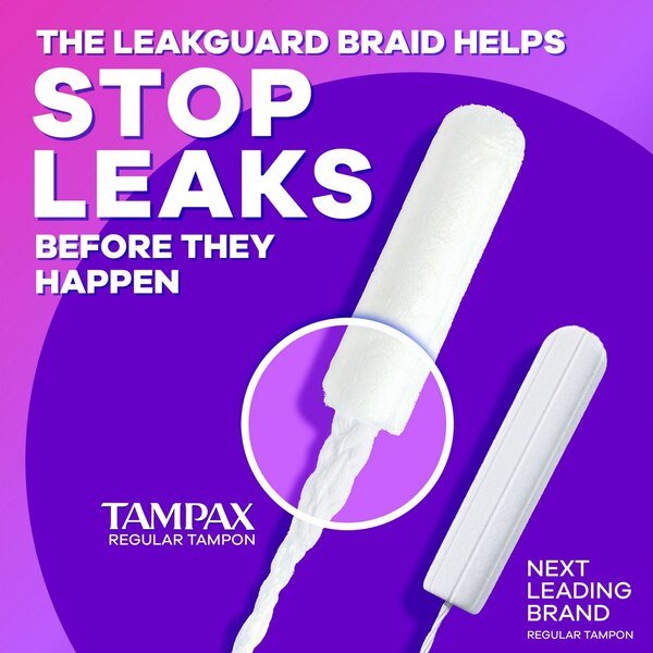 Tampax Radiant Tampons Duo Pack, Unscented, Light/Regular, 26 CT