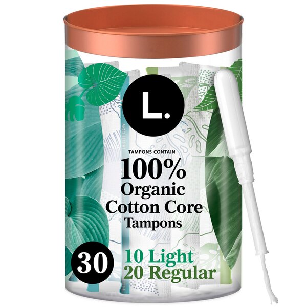 L. Organic Cotton Light & Regular Tampons, 30 CT