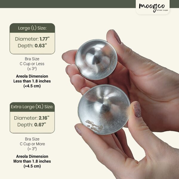 Moogco The Original Silver Nursing Cups for Mothers