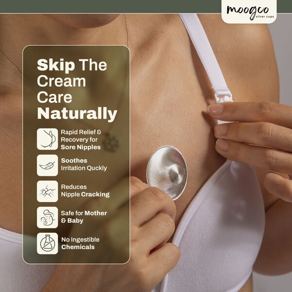 Moogco The Original Silver Nursing Cups for Mothers